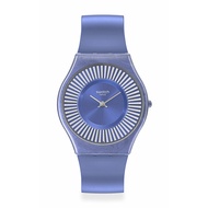 Swatch Metro Deco Blue 34mm Silicone Strap Watch