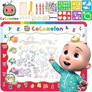 Cocomelon Water Doodle Mat - Magic Doodle Play Mat with Stamps, Stickers &amp; More - Drawing Mat Art for Toddlers Kids - Coloring Painting Toys Set Outdoor Yard Activities Gifts for Boys Girls Age 2+