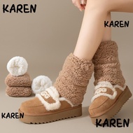 KARENGOODS Plush Fluffy Boots Cover, Warm Coral Velvet Boots Socks,  Y2K Thickened Hosiery Autumn Wi