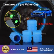 4pcs Luminous Car Cap / Motorcycle / Bicycle Rubber Tayar Cap Tyre Air Cap Valve Wheel Tire Cap Penutup Tube Angin lc135