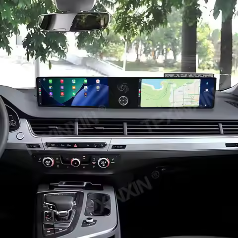 Dual Screen Android 13 Car Radio Carplay HD Touch Screen For Audi Q7 2016-2020 Multimedia Player GPS