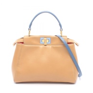 【สินค้ามือสอง】 เฟนดี้ FENDI กระเป๋าถือ Mini Peekaboo 2WAY 8BN244 สีเบจ/น้ำเงิน หนัง Peekaboo Mini สำ