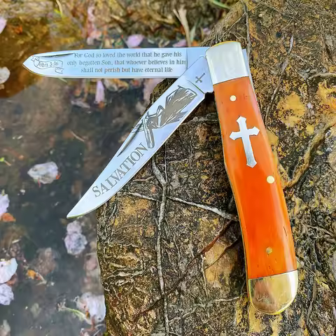 Watchman W131 Trapper Knives Pocket Double Blades Slip Joint Folding Knife Classic Bone Grips Mirror