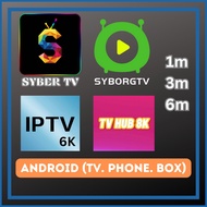 [Ready Stock] SyberTV SyborgTV IPTV6k TVHub8k 1/3/6 Bulan VVIP Android Device SYBER Cyborg