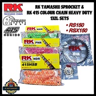 COMBO SETS 415 RK COLOUR CHAIN & TAMASHII SPROCKET RS150 RSX150 RSX Rantai Warna 132L (Heavy Duty) R