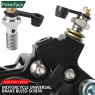 POKERFACE M10x1.25 Motorcycle Universal Brake Bleed Screw with Dust Cap for Scooter Scooter ATV E-Bi