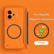 Vỏ màu kẹo không khung cho Vivo iqoo Z9 5G/iqoo Z9 Turbo MagSafe sạc không dây Nắp lưng nhựa cứng ch