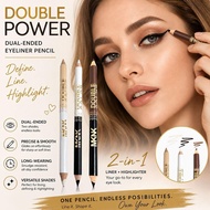 3 Colors Double-ended Eyeliner Pen Eyeliner Pencil Liner Smudge Free And Tool Makeup Waterproof U4g7
