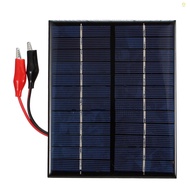 H&amp;G 2W 12V Solar Panel with Clips Polycrystalline Silicon Solar Cell DIY Waterproof Camping Portable Power Solar Panel