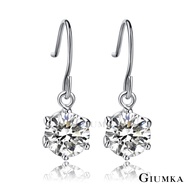 GIUMKA.Earrings.Needle Type.Ear Hook.Six-Claw Single Drill.Inlaid.Hearts Arrows