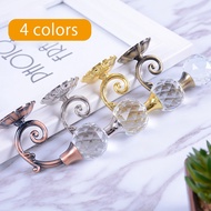 2pcs Crystal Home Curtain Holdbacks Wall Tie Hold Backs Tassel Hooks Hanger Holder