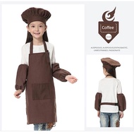 apron kitchen waterproof apron kanak kanak Lukisan kanvas kanak-kanak apron topi koki