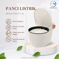 Unique Electric Pot Toilet Shape 1.5 Liter Rice Cooker Mini Ceramic Coating Non-Stick Multifunction