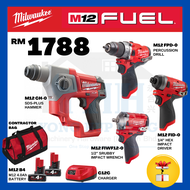 Milwaukee M12 Mega Combo 4 IN 1 **LIMITED OFFER** ONLY RM1788 !! ( M12 FPP3N-402B ) Mega Combo Sale All Type Brushless Motor Machine M12CH M12FPD M12FID M12FIWF12