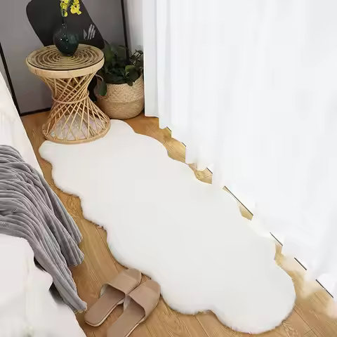 Ultra Soft Faux Rabbit Fur Rug Living Room Carpet Fuzzy Area Rug Fluffy Bedside Carpet Baby Crawling
