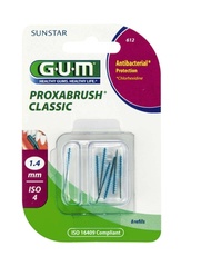 gum หัวเปลี่ยนแปรงซอกฟัน Proxabrush Classic ทรงกระบอก 1.4mm. (612) 1 แพค บรรจุ 8 ชิ้น