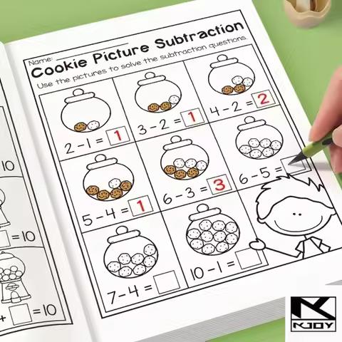 kkjoy Children Learning Math Book Interactive Crossword Game Addition Subtraction Practice Activity