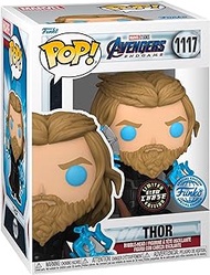 Funko Pop! Marvel Avengers Endgame - Thor (with Mjolnir and Stormbreaker) Glow in The Dark Special Edition Chase - Exclusive 3 Piece Bundle with Sliding Monkey Heavy Duty Sorter and Pop Protector
