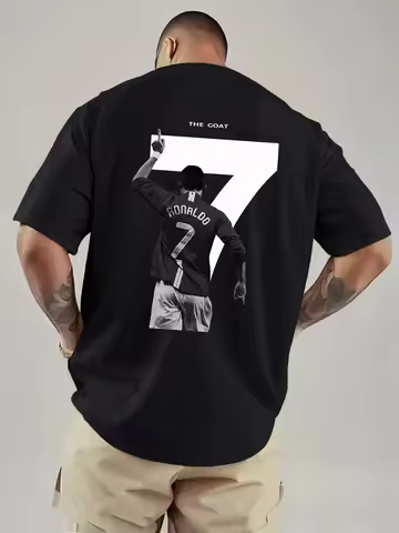 2026 New Style CR7 Cristiano Ronaldo Pattern T-Shirt - High-Quality Fashion Casual Breathable Men's 