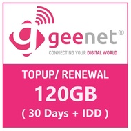 [Coupon Friendly] Geenet 120GB/ Mobile Top-Up/ Recharge/ Renewal $12 (Singapore)