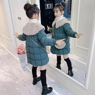 BIZOT 2023เด็กใหม่ฤดูหนาวแจ็คเก็ตสำหรับสาวเสื้อ Snowsuit ลงผ้าฝ้ายเสื้อผ้า Outerwear ยาววัยรุ่น Park