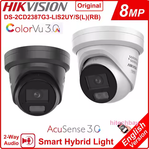 Hikvision 4K Ai 8MP ColorVu3.0 DS-2CD2387G3-LIS2UY/SL DS-2CD2387G3-LIS2UY/SRB AcuSense3.0 IP Turret 