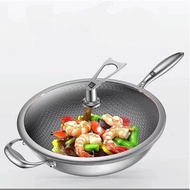 zwilling 32cm frying pan household 304 stainless steel honeycomb non-stick wok induction stove gas s