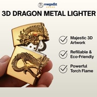 Metal Golden Dragon Gas Lighter Durable Blue Flame Torch Lighter Unique Men Gift