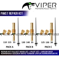 MAIN JET SET PACKAGE + PILOT JET + SKEP NEEDLE 5 CLICK 130 140 35 CLICK SPUYER FOR PWK PE 24 26 28 3
