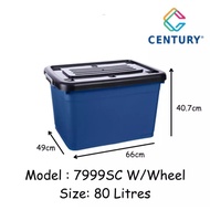 Century 7999SC  Plastic Storage Box | 6 Wheel | 80Lt | Big Storage Box | Kotak Simpanan  Besar | Bek