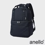 anello LAYER 防潑水機能性多收納 上下2層式後背包- 黑色