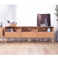 MODA Solven TV Cabinet 1.82m with drawers, TV Console 48kg Solid Wood, 6ft Rak TV Kayu Muji Style