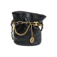 黑色 羊皮 金幣水桶包 肩背包【CHANEL 香奈兒】 AS4002