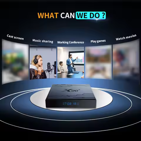 Android 14 BT TV Box Amlogic S905Y5 Media Box 2.4G/5G Dual WiFi 100Mbps 4K 60fps WIFI6 BT5.X Media P