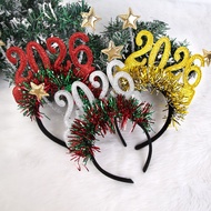 Happy New Year headbands, black gold hair accessories, holiday party decorations, glasses, 2026 New 