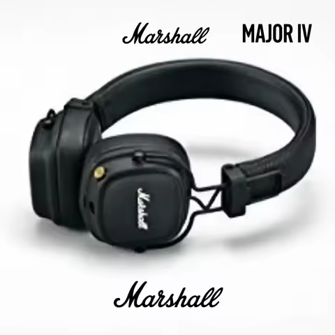 Marshall Major IV Wireless Headphones - 80+ Hrs Playtime, Wireless Charging, Deep Bass, Foldable On-