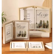 Desktop photo frame 10x15, 2-frame wooden photo frame, 360 degree rotating photo frame.