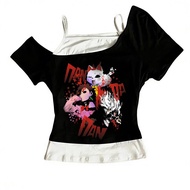 Dandadan crop top shoujo party streetwear gyaru cutecore meme shirt graphic alternative  gyaru emo m