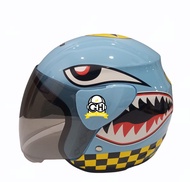 HELM EVOLUTION SHARK WARHAWK BLUE SALEM HALF FACE MODEL GM
