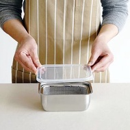 家事問屋日本製304不鏽鋼附濾網保鮮盒組S