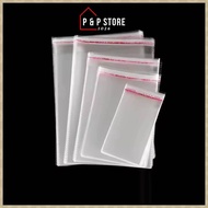 (100pcs) OPP Plastic Bag Plastik Tudung Transparent Plastik Beg Plastik Baju OPP Self Adhesive Beg