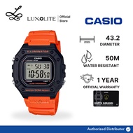 [Luxolite] Casio W-218H Dial Orange Resin Band Sport Men Digital Watch W-218H-4B2VDF W-218H-4B2