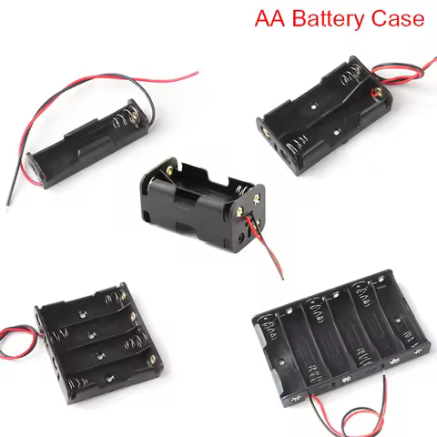 2021 New 1 2 3 4 8 Slots AA Battery Case Box AA LR6 HR6 Battery Holder Storage Case With Lead Wire B