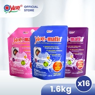 [Bundle of 16] Yuri-matic Laundry Liquid Detergent Refill 1.6Kg x16