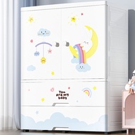 ตู้เสื้อผ้าเด็กหนาทนทานแบบใหญ่พิเศษตู้การจัดเก็บอย่างง่ายสำหรับเด็กทารก Lemari Pakaian Plastik ห้องนอน