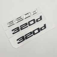 3D ABS Chrome Matt Black Logo 320d Emblem Letters Car Trunk Sticker For BMW 320d E46 E36 E90 E91 E92