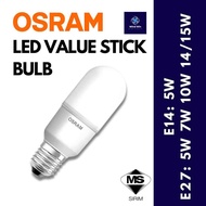 OSRAM LEDVANCE LED VALUE STICK BULB E27/E14 5W/7W/10W/12W/14W/15W [WARM WHITE/COOL WHITE/DAYLIGHT] E
