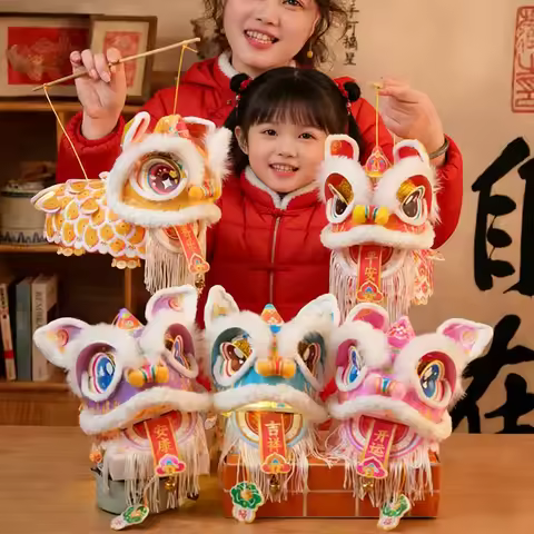 DIY Lion Dance Lantern Chinese Lunar New Year Cny Decorations 2026 Chinese Lantern Kids Gift Spring 