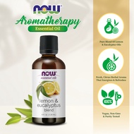 NOW Essential Oils, Lemon & Eucalyptus Oil Blend, Invigorating Aromatherapy, Vegan, (118 ml)