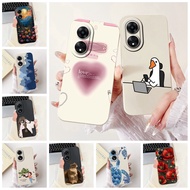 Oppo CPH2483 CPH2495 Case Oppo A78 5G Cover Luxury Fashion Flowers Kawaii Girl Cute Cat Shockproof P
